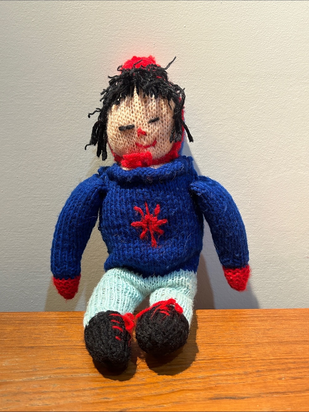 Hand Knitted Doll Winter Christmas